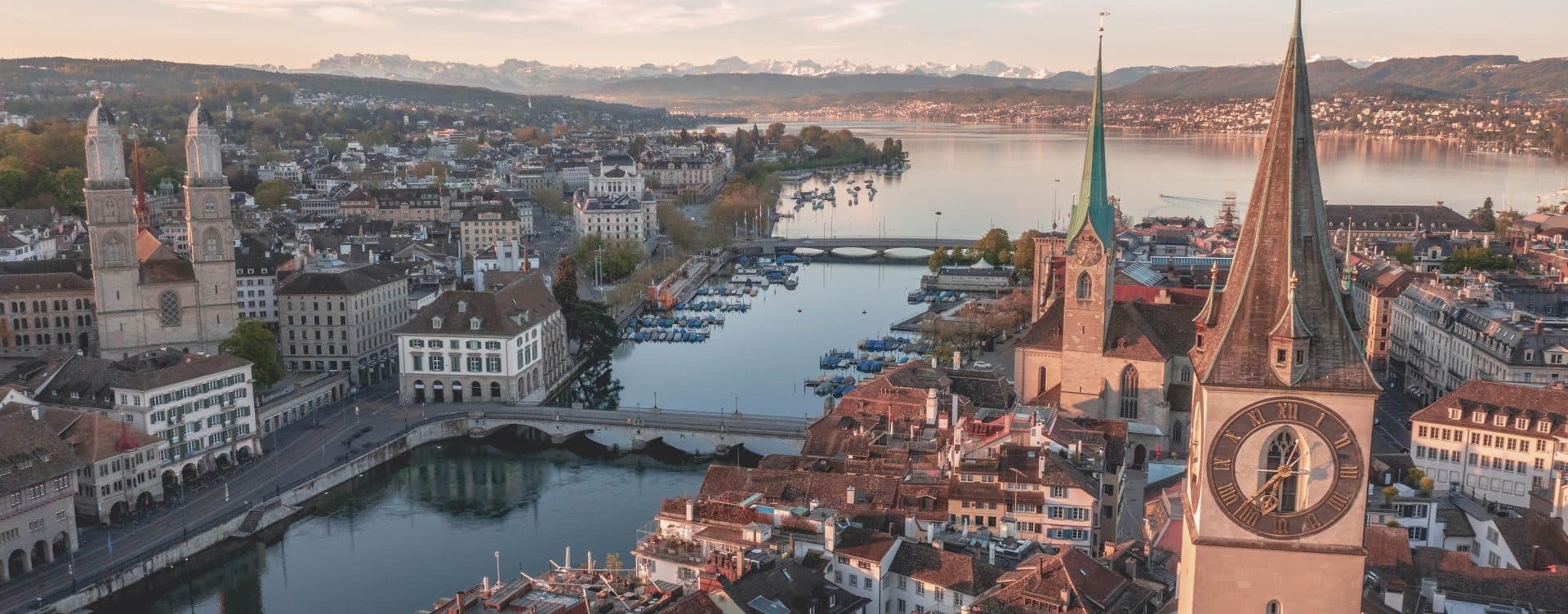 Vue aérienne de la ville de Zürich